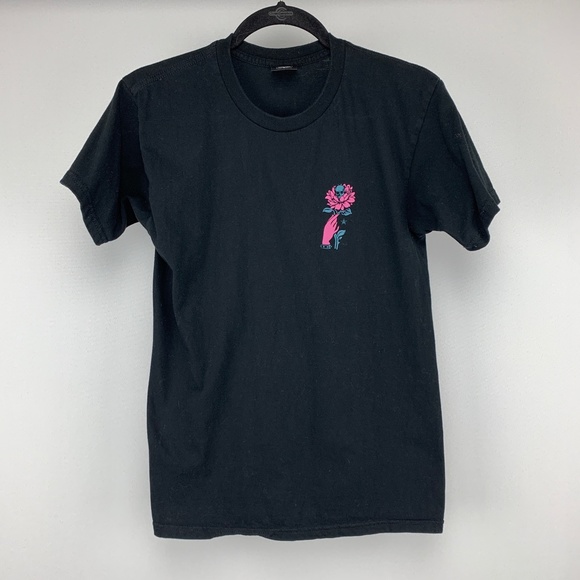 OBEY PROPAGANDA Black Tee "Grown Wild" Skull Flower Graphics Small - Picture 3 of 9